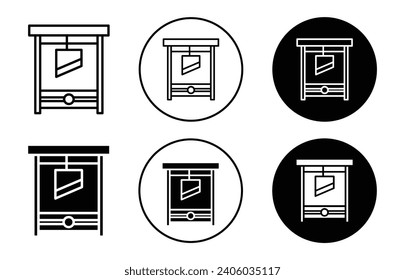 Guillotine sharp blade cutter line art icon set collection simple logo