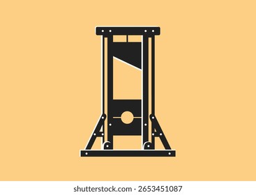 Ícone de vetor Guilhotina. Instrumento para executar a sentença de morte, ilustração simples vetor plana para site ou aplicativo móvel. Símbolo de faca ou morte, ilustração de logotipo. Gráficos de vetor perfeitos com pixel