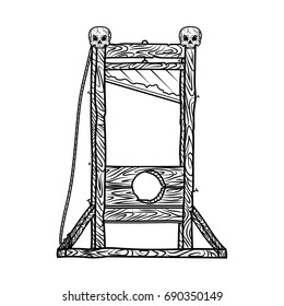 Guillotine vector illustration isolated on a white background