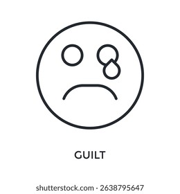 Guilt Icon Outline Style. Vector Illustration For Graphic Design