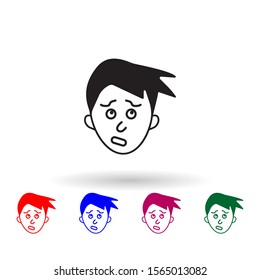 Guilt on face multi color icon. Simple glyph, flat vector of facial expressions icons for ui and ux, website or mobile application