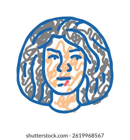 guilt woman expression doodle icon sketch vector. guilt woman expression sign. isolated symbol illustration