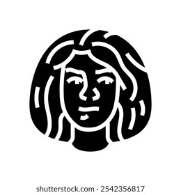 guilt woman expression glyph icon vector. guilt woman expression sign. isolated symbol illustration