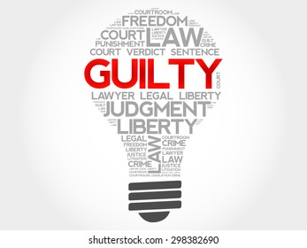 Guilty bulb word cloud concept