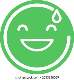 Guilty emoticon, illustration, vector, on a white background.