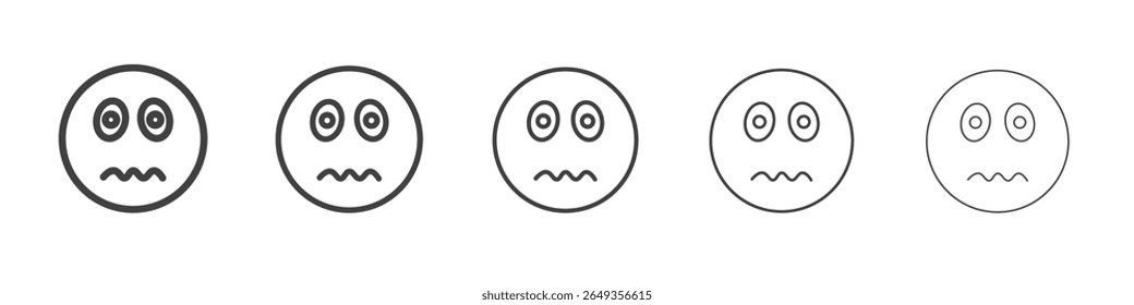 Culpado rosto ícone emoji Símbolo de ilustração gráfica de linha