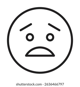 Guilty face emoji icon Thin line illustration