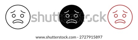 Guilty face emoji icon vector. disappointment and negative emotions symbol. vector illustration.