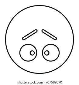 Guilty face icon in outline style vector illustration for design and web isolated on white background. Emoticon vector object for label and advertising