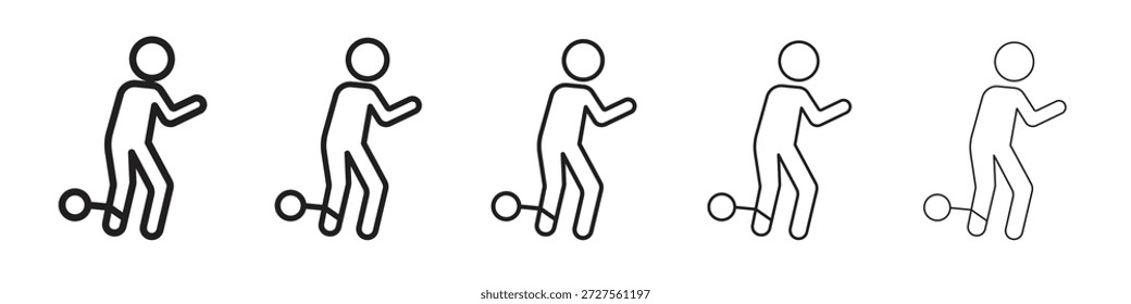 Design de ícone humano culpado em estilo de traçado fino editável para trabalho gráfico