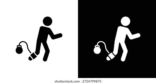 Culpado ícone humano silhueta vetor plana ilustração design pack.