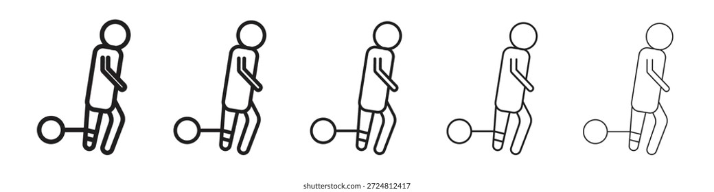 Ícone humano culpado. Estilo de contorno simples. Elementos gráficos.