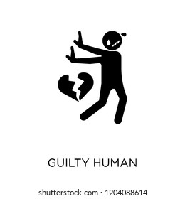 guilty human icon. guilty human symbol design from Feelings collection. Simple element vector illustration on white background.