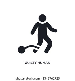 guilty human isolated icon. simple element illustration from feelings concept icons. 
