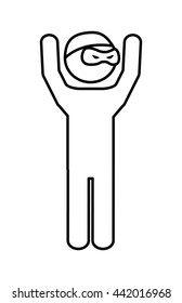 Guilty icon. Justice and law. vector graphic