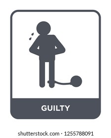 guilty icon vector on white background, guilty trendy filled icons from Law and justice collection, guilty simple element illustration