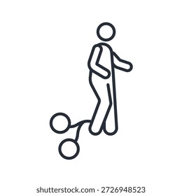 ícone culpado. vetor.Editável símbolo de estilo traço.linear para usar web design,ilustração logo.Symbol.