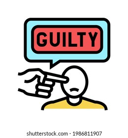 guilty law color icon vector. guilty law sign. isolated symbol illustration