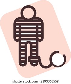 Guilty law, illustration, vector on a white background.