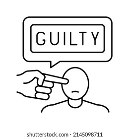 guilty law line icon vector. guilty law sign. isolated contour symbol black illustration