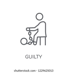 Guilty linear icon. Modern outline Guilty logo concept on white background from law and justice collection. Suitable for use on web apps, mobile apps and print media.
