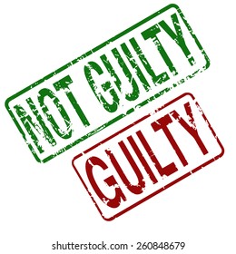 Guilty / Not Guilty - vector rubber stamp with grunge style