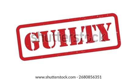 Guilty red rubber stamp. Guilty Grunge design with dust scratches.
Guilty sign, logo, badge, icon, sticker, label, emblem, stamp, symbol isolated illustration.