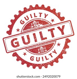 Guilty round stamp vintage style vector format scalable