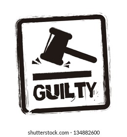 guilty seal over white background. vector illustration