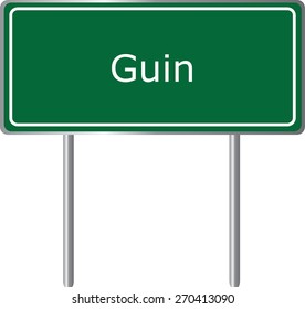 Guin, Alabama, road sign green vector illustration, road table, USA city