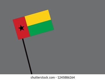 Guin Bissau flag isolated on grey background