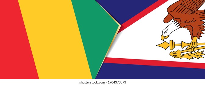 Guinea and American Samoa flags, two vector flags symbol of relationship or confrontation.