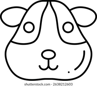 Guinea animal vector, line icon, design