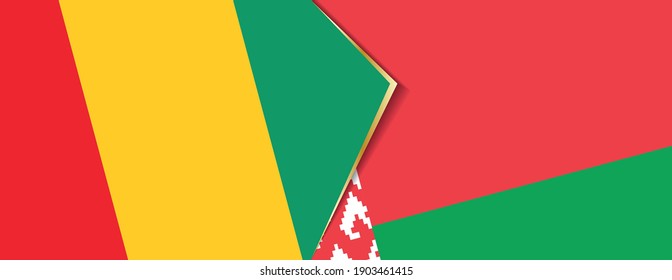 Guinea and Belarus flags, two vector flags symbol of relationship or confrontation.