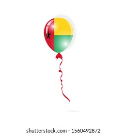 guinea bisau flag balloon with ribbon isolated on white background. Template for poster, banner, flyer, invitation, brochure, card, cover vector illustration
