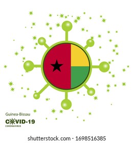 Guinea Bissau Coronavius Flag Awareness Background. Stay home, Stay Healthy. Take care of your own health. Pray for Country