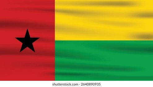 Guinea Bissau Country Flag 3d. Official Guinea Bissau Flag With Original Color and Size Proportion