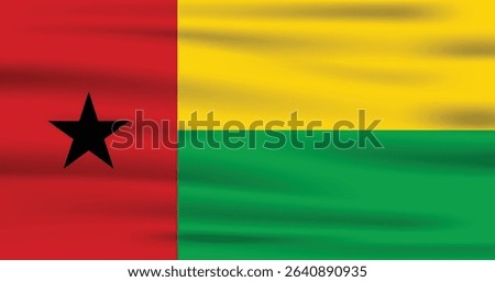 Guinea Bissau Country Flag 3d. Official Guinea Bissau Flag With Original Color and Size Proportion