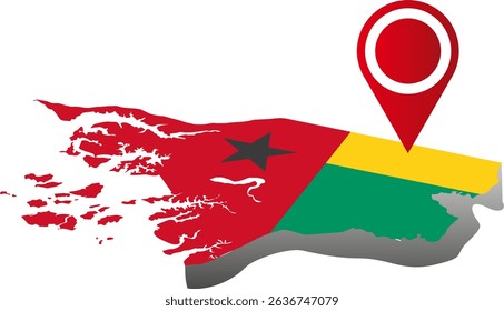 Guinea Bissau country map location icon