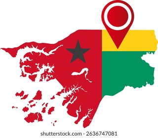 Guinea Bissau country map location icon