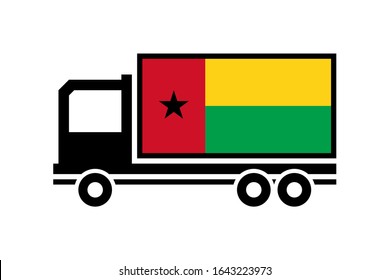 guinea bissau delivery truck on a white background