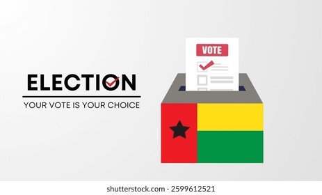  Guinea Bissau election 2025 concept, democracy, flag. Vector icon illustration