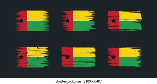 Guinea Bissau Flag Brush Collection. National Flag