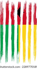 Guinea Bissau flag with brush paint textured isolated  on png  background