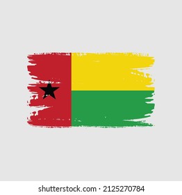 Guinea Bissau flag brush stroke. National flag
