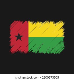 Guinea Bissau Flag Brush Strokes. National Flag