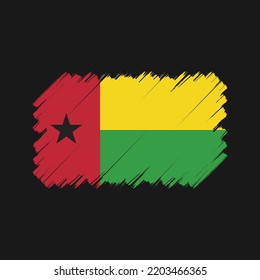 Guinea Bissau flag brush strokes painted