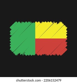 Guinea Bissau flag brush strokes painted