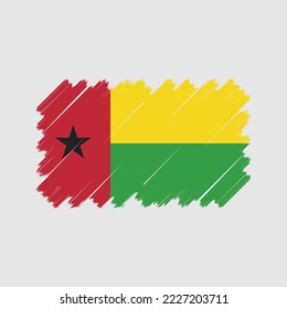 Guinea-Bissau-Flagge - Vektorgrafik mit Pinselspitze