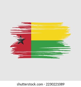 Ilustración del vector de pincel de bandera de Guinea Bissau